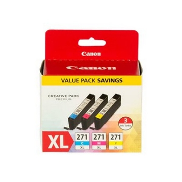 Show details for Canon 0337C005 (CLI-271XL) High Yield Cyan, Magenta, Yellow Ink Cartridge (3 Color Value Pack) (3 x 10.8 ml) Picture of Canon 0337C005 (CLI-271XL) High Yield Cyan, Magenta, Yellow Ink Cartridge (3 Color Value Pack) (3 x 10.8 ml)