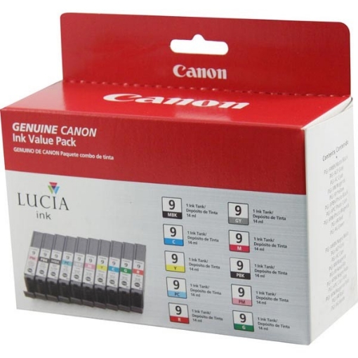 Picture of Canon 1033B005 (PGI-9, Canon 9) All Colors Inkjet Cartridge (10 pack)