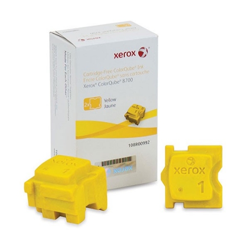 Picture of Xerox 108R00992 Yellow ColorQube Inkjet cartridge (2/Box) (4200 Yield)