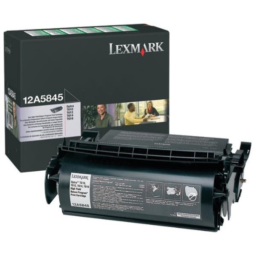 Picture of Lexmark 12A5845 OEM Black Toner Cartridge