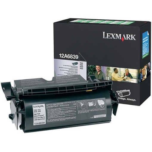 Picture of Lexmark 12A6839 OEM Black Toner Cartridge