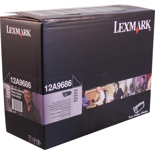 Picture of Lexmark 12A9686 OEM Extra High Yield Black Toner