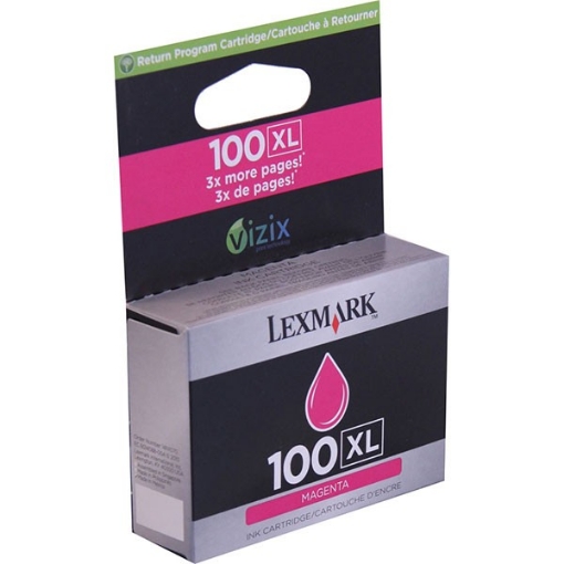 Picture of Lexmark 14N1070 (Lexmark #100M XL) OEM Magenta Ink Cartridge