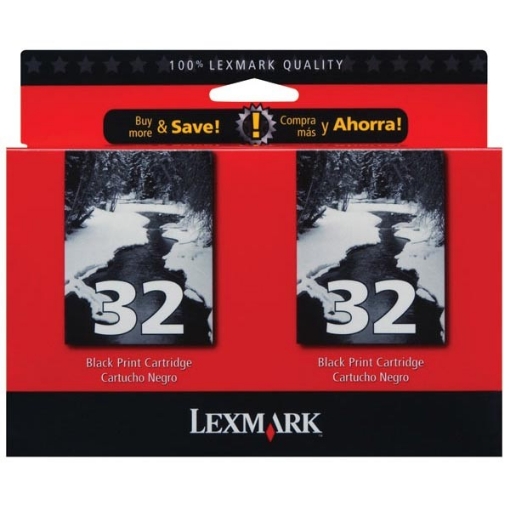 Picture of Lexmark 18C0533 (Lexmark #32) OEM Black Ink Cartridge (2 pk)