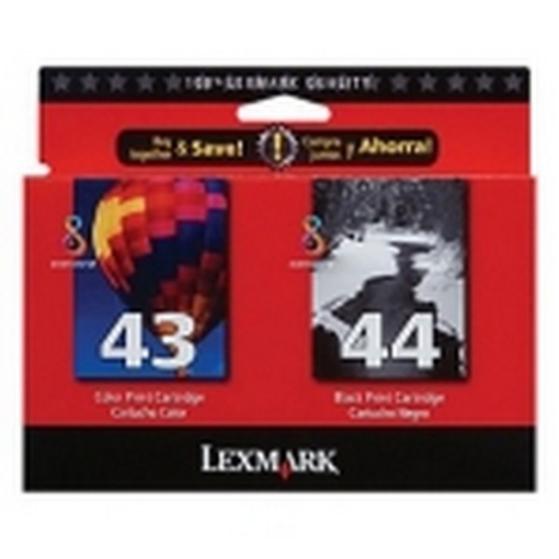 Picture of Lexmark 18Y0372 (Lexmark #44XL) OEM High Yield Black / Tri-Color Inkjet Cartridge (Combo Pack)