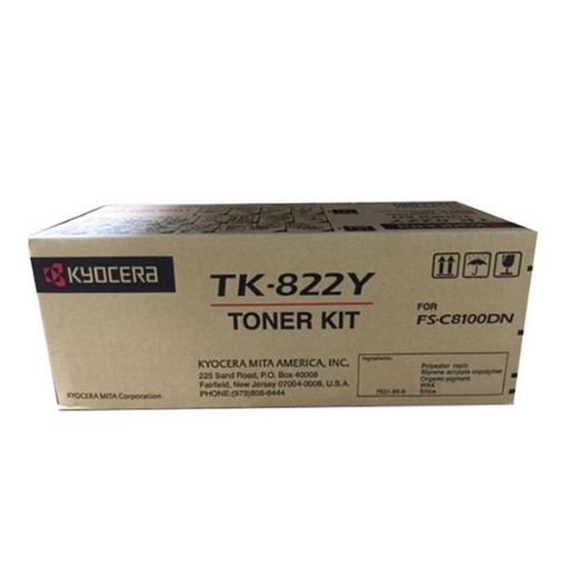 Picture of Kyocera Mita 1T02HPAUS0 (TK-822Y) OEM Yellow Toner Cartridge