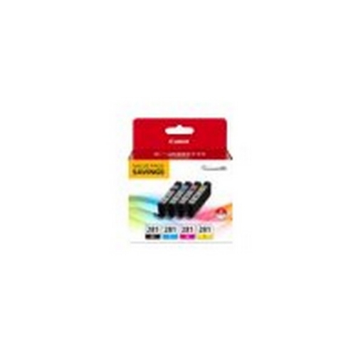 Picture of Canon 2091C005 (CLI-281) Black, Cyan, Magenta, Yellow Ink Cartridges (4 pack)