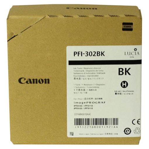 Picture of Canon 2216B001AA (PFI-302Bk) OEM Black Inkjet Cartridge