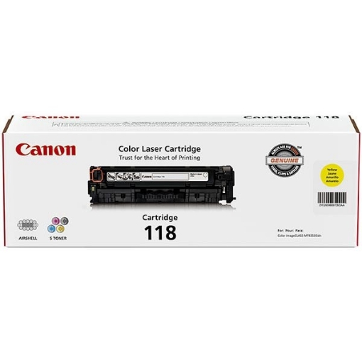 Picture of Canon 2659B001AA (Canon 118) OEM Yellow Laser Toner Cartridge