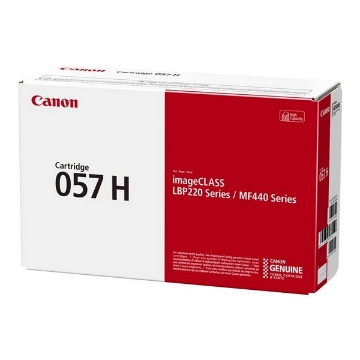 Show details for Canon 3010C001 (Canon 057H, CRG-057H) High Yield Black Toner Cartridge (10000 Yield) Picture of Canon 3010C001 (Canon 057H, CRG-057H) High Yield Black Toner Cartridge (10000 Yield)