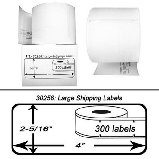 Picture of Premium 30256 Compatible DYMO Black on White Large Shipping Labels (1000 pcs)