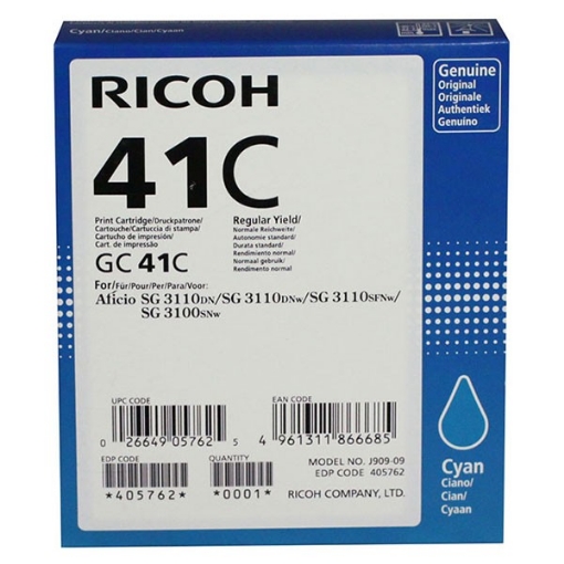 Picture of Ricoh 405762 OEM Cyan Inkjet Cartridge