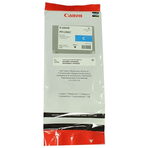 Picture of Canon 5304B001 (PFI-206C) OEM Cyan Ink Cartridge