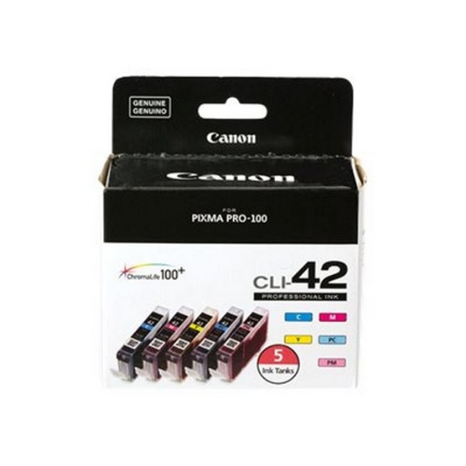 Picture of Canon 6385B010 (CLI-42) Cyan, Magenta, Yellow, Photo Cyan, Photo Magenta Inkjet Cartridges (5 pack)