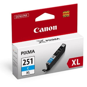 Show details for Canon 6449B001 (CLI-251XLC) Cyan Inkjet Cartridge (665 Yield) Picture of Canon 6449B001 (CLI-251XLC) Cyan Inkjet Cartridge (665 Yield)