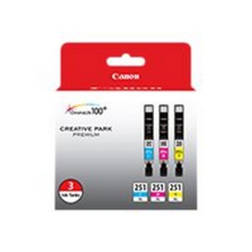 Picture of Canon 6514B009 (CLI-251) Cyan, Magenta, Yellow Inkjet Cartridges (3 pack) (304EA)