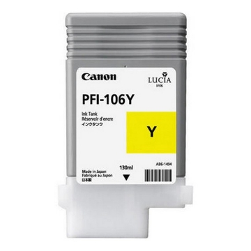 Show details for Canon 6624B001AA (PFI-106Y) OEM Yellow Inkjet Cartridge Picture of Canon 6624B001AA (PFI-106Y) OEM Yellow Inkjet Cartridge