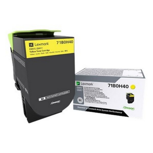 Picture of Lexmark 71B0H40 OEM High Yield Yellow Toner Cartridge