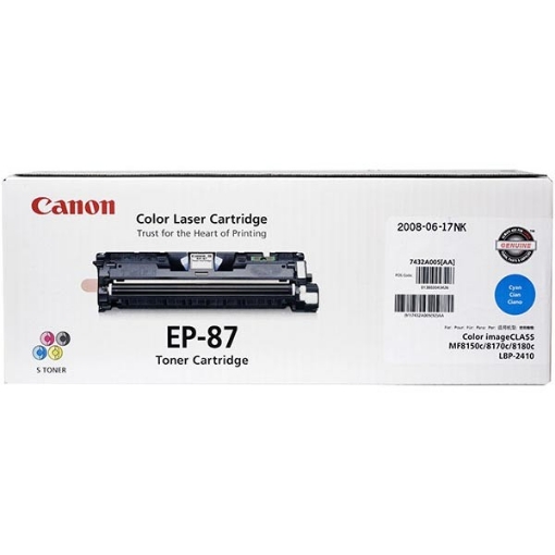 Picture of Canon 7432A005AA (EP-87c) OEM Cyan Toner Printer Cartridge