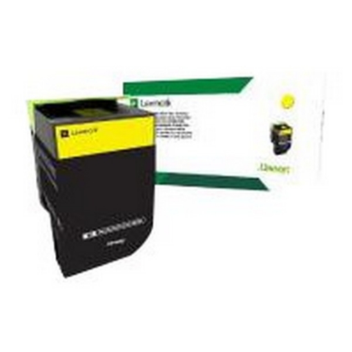 Picture of Lexmark 80C0SYG (TAA Compliant Version 80C1SY0) OEM Yellow Toner Cartridge