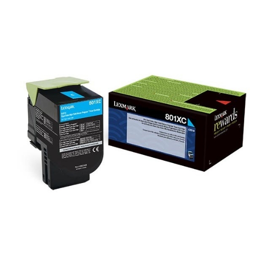 Picture of Lexmark 80C1XC0 Cyan Toner Cartridge (4000 Yield)