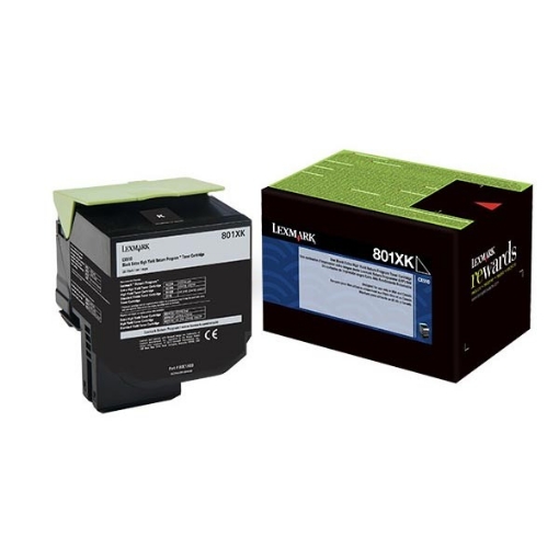 Picture of Lexmark 80C1XK0 Black Toner Cartridge (8000 Yield)