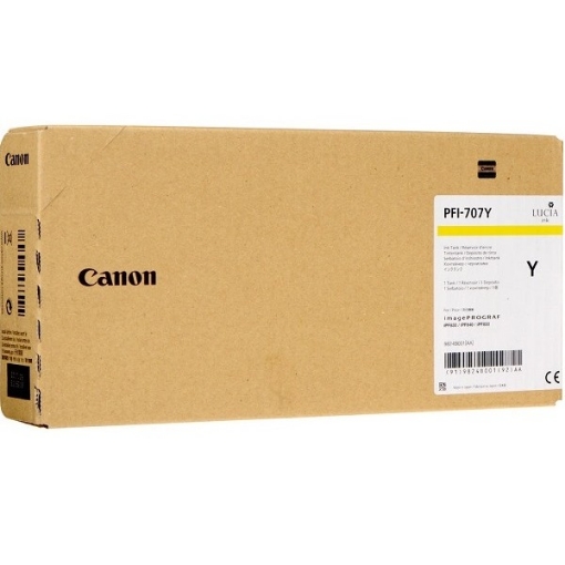 Picture of Canon 9824B001 (PFI-707Y) OEM High Yield Yellow Inkjet Cartridge