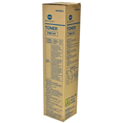 Picture of Konica Minolta A0VW234 (TN-614Y) Yellow Toner Cartridge (26000 Yield)