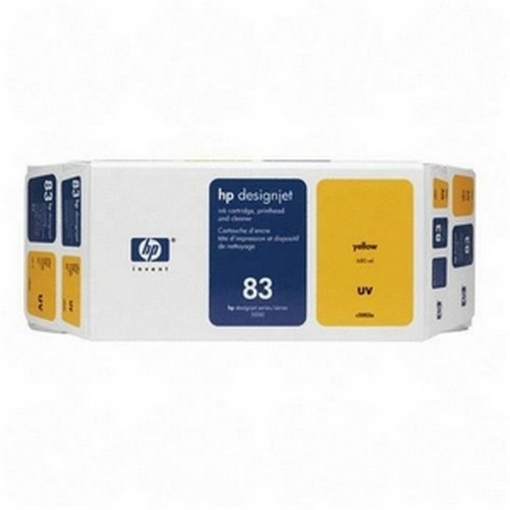 Picture of HP C5003A (HP 83) OEM UV Yellow Cartridge / Printhead / Cleaner (Value Pack)