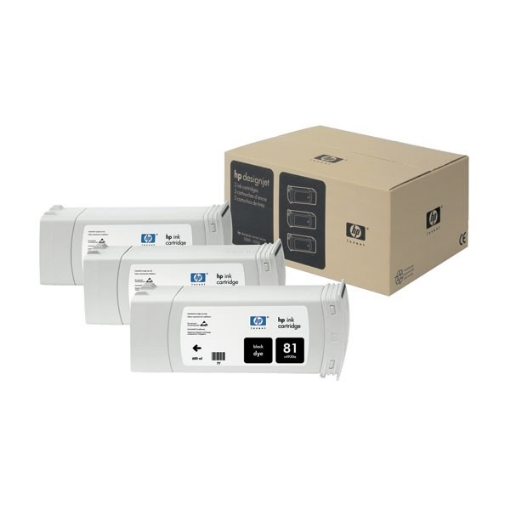 Picture of HP C5066A (HP 81) OEM Black Dye (3-Ink Multipack)