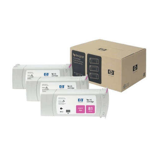 Picture of HP C5068A (HP 81) OEM Magenta Dye (3-Ink Multipack)