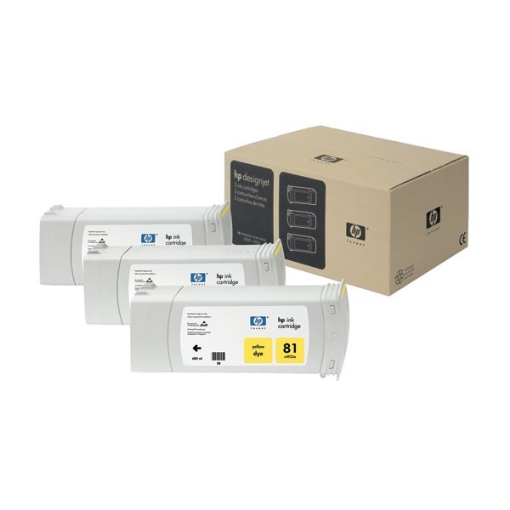 Picture of HP C5069A (HP 81) OEM Yellow Dye (3-Ink Multipack)