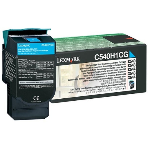 Picture of Lexmark C540H4CG OEM High Yield Cyan Toner Cartridge