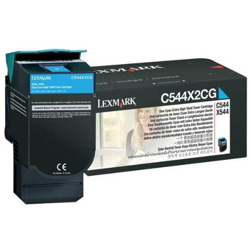 Picture of Lexmark C544X2CG OEM Cyan Toner Cartridge