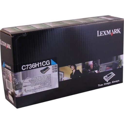 Picture of Lexmark, IBM C736H1C (24B5804) OEM Cyan Toner Cartridge