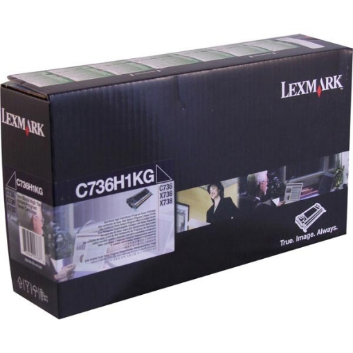 Picture of Lexmark, IBM C736H1K (24B5807) OEM High Yield Black Toner Cartridge