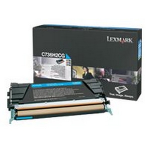 Picture of Lexmark C736H2CG OEM Cyan Toner Cartridge