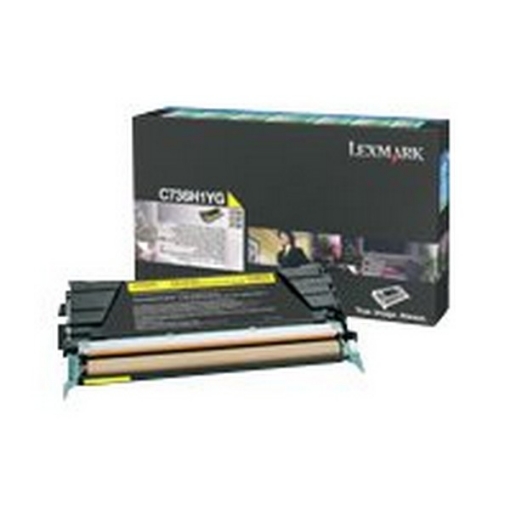 Picture of Lexmark C736H4YG (TAA Compliant Version of C736H1YG) OEM High Yield Yellow Toner Cartridge