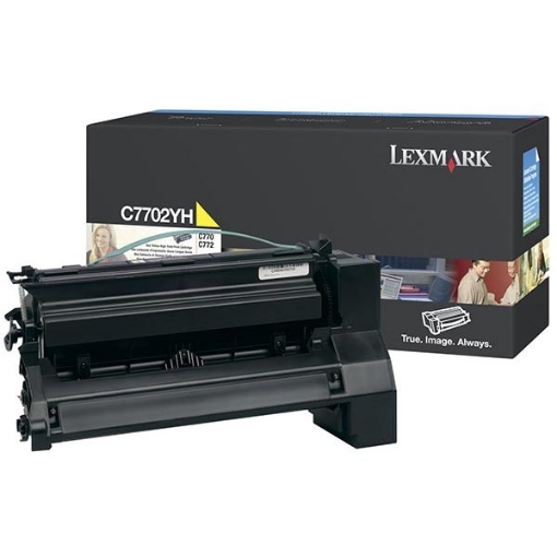 Picture of Lexmark C7702YH OEM High Yield Yellow Print Cartridge