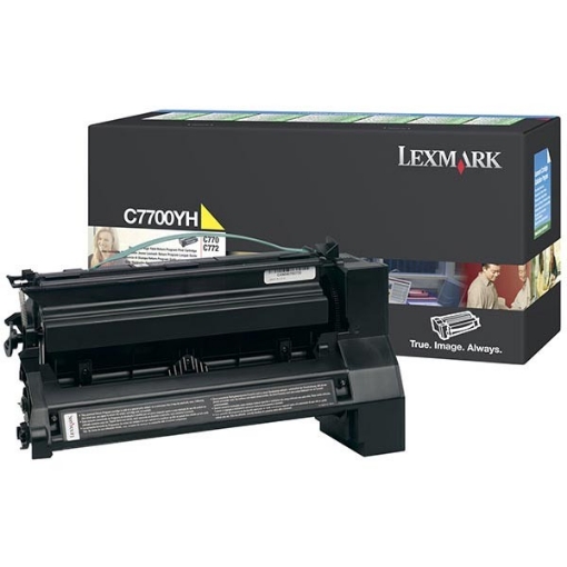 Picture of Lexmark C7706YH OEM High Yield Yellow Print Cartridge