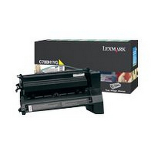 Picture of Lexmark C780H4YG (TAA Compliant Version C780H1YG) OEM High Yield Yellow Print Cartridge