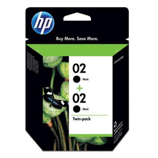 Picture of HP C9500FN (HP 02) OEM Black Inkjet Cartridge (2 pk)