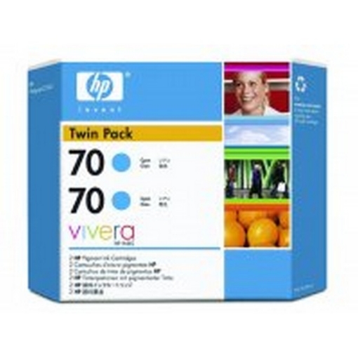 Picture of HP CB343A (HP 70) OEM Cyan Ink Cartridge (twin pk)