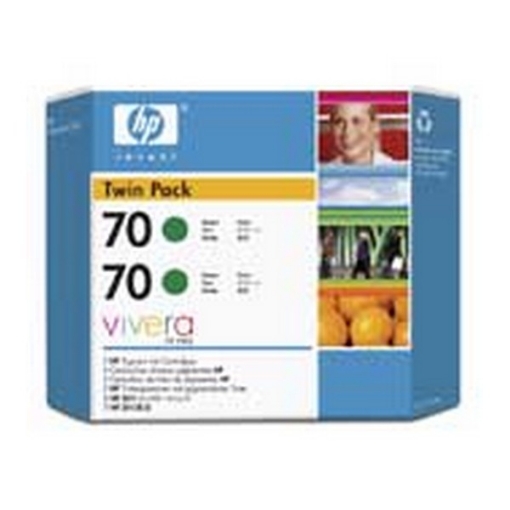 Picture of HP CB348A (HP 70) OEM Green Ink Cartridge (twin pk)