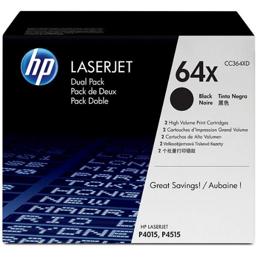 Picture of HP CC364XD (HP 64X) OEM Black Smart Print Cartridge