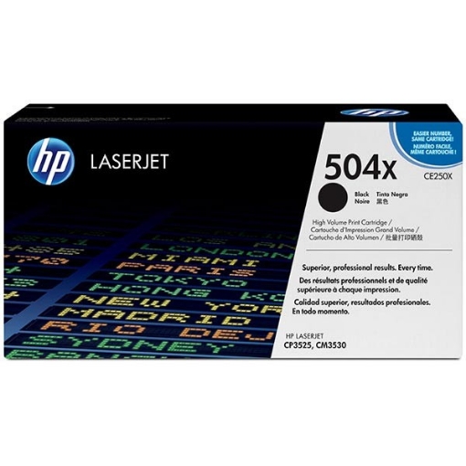 Picture of HP CE250X (HP 504X) High Yield Black Toner Cartridge (11000 Yield)