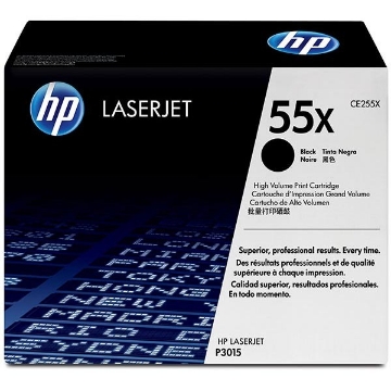 Show details for HP CE255X (HP 55X) OEM High Yield Black Toner Cartridge Picture of HP CE255X (HP 55X) OEM High Yield Black Toner Cartridge