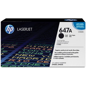 Show details for HP CE260A (HP 647A) Black Toner Cartridge (8500 Yield) Picture of HP CE260A (HP 647A) Black Toner Cartridge (8500 Yield)