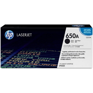 Show details for HP CE270A (HP 650A) Black Laser Toner Cartridge (13500 Yield) Picture of HP CE270A (HP 650A) Black Laser Toner Cartridge (13500 Yield)