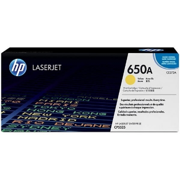 Show details for HP CE272A (HP 650A) Yellow Laser Toner Cartridge (15000 Yield) Picture of HP CE272A (HP 650A) Yellow Laser Toner Cartridge (15000 Yield)
